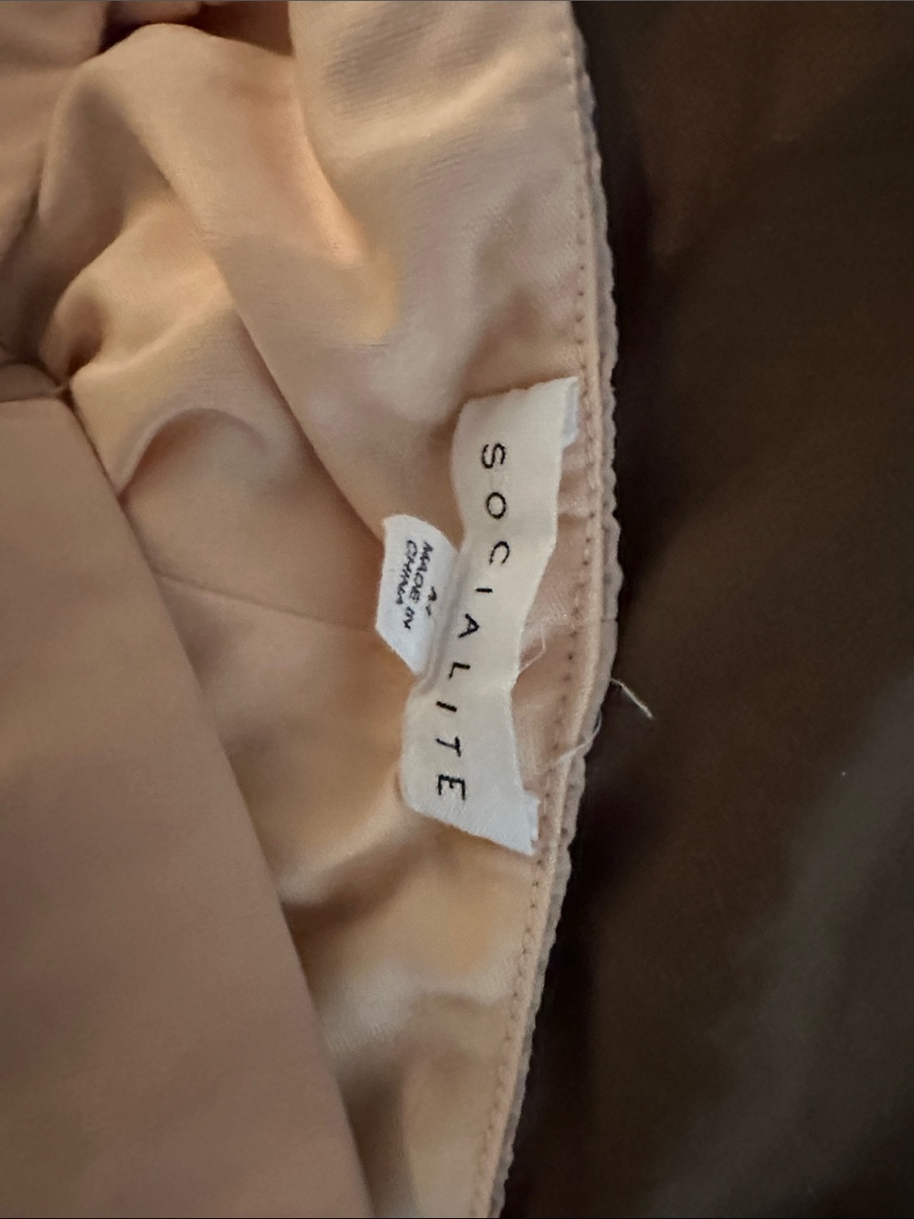 Socialite Blush Nude Midi Dress with Spaghetti Straps - Picture 3 of 3